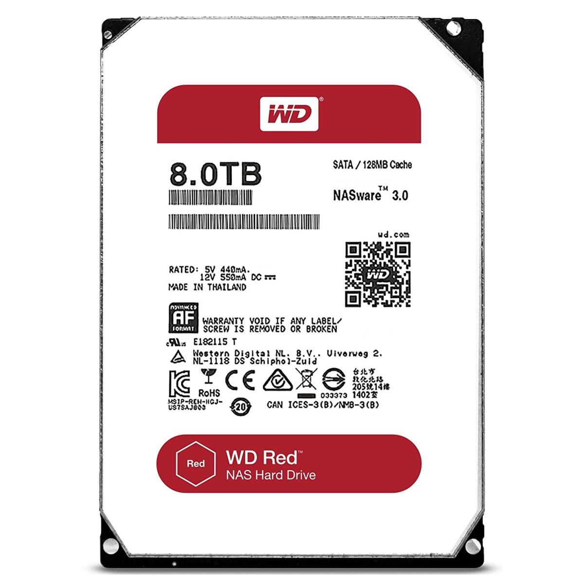 Western Digital WD Red Pro 8TB NAS Internal Hard Drive WD8003FFBX – 8TB, 7200RPM, SATA 6Gb/s, 256MB Cache, 3.5" NAS HDD