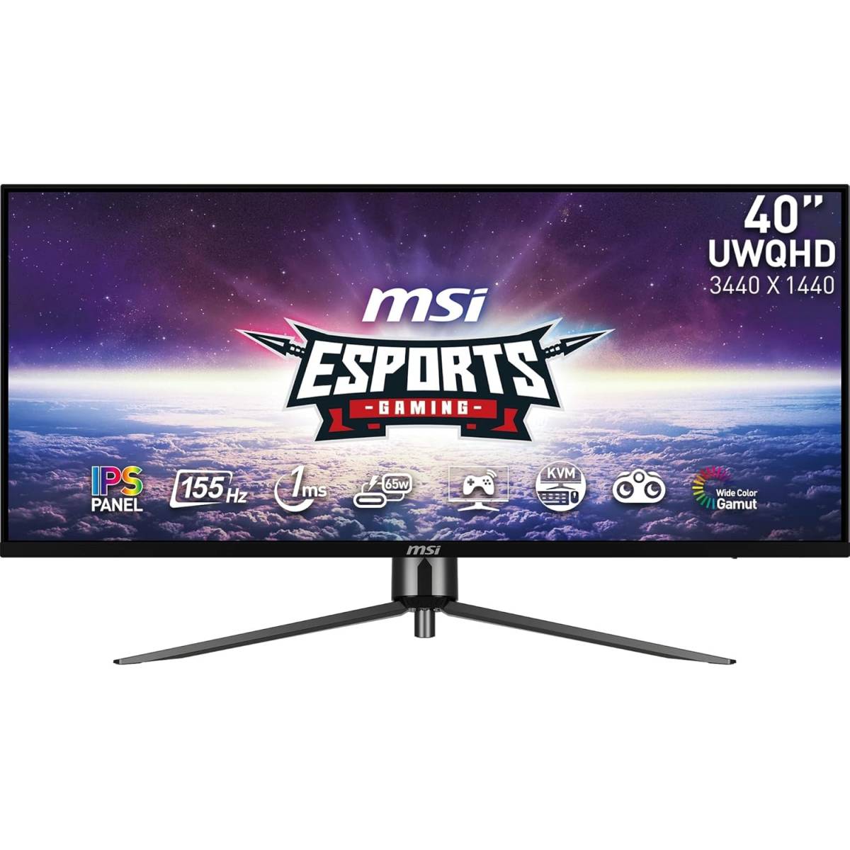 MSI MAG 401QR Ultrawide Gaming Monitor – 40" IPS UWQHD (3440×1440), 155Hz, 1ms MPRT, FreeSync Premium, USB-C 65W PD, DisplayHDR 400