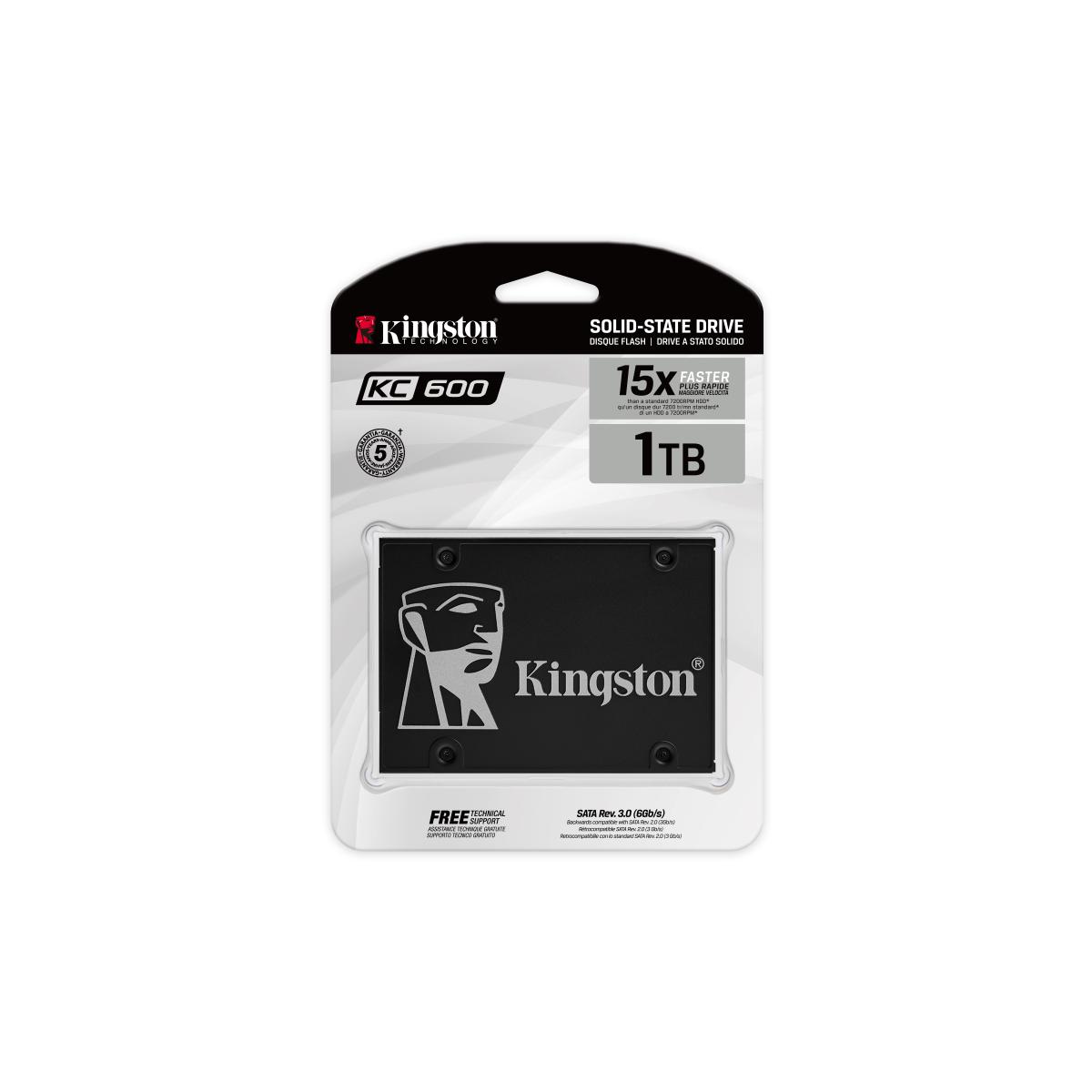 Kingston KC600 1TB SSD – 1024GB SATA III 2.5" Internal Solid State Drive with Encryption